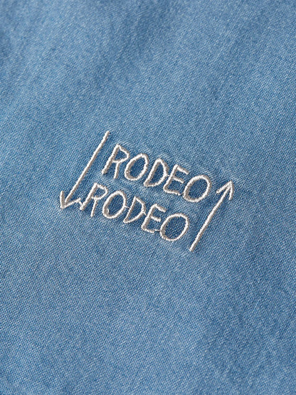 Scotch & Soda x Basquiat Indigo Tencel Relaxed-Fit Short-Sleeved Shirt