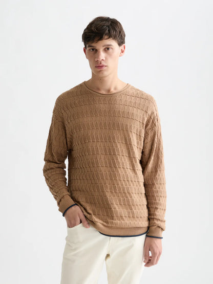 Pointelle Dropped Shoulder Pullover