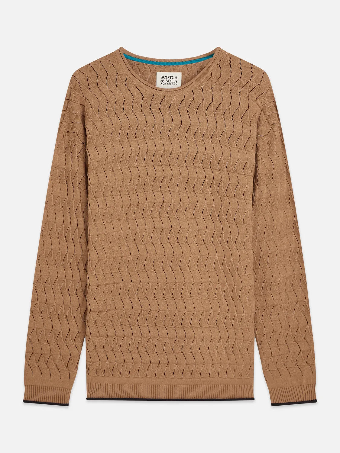 Pointelle Dropped Shoulder Pullover