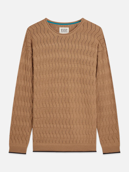 Pointelle Dropped Shoulder Pullover