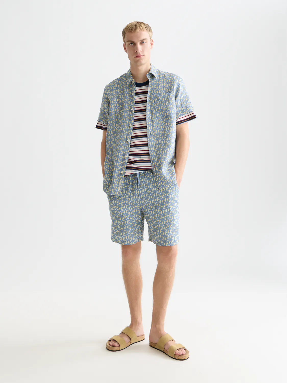 Fave Printed Linen Relaxed-Fit Bermuda Shorts