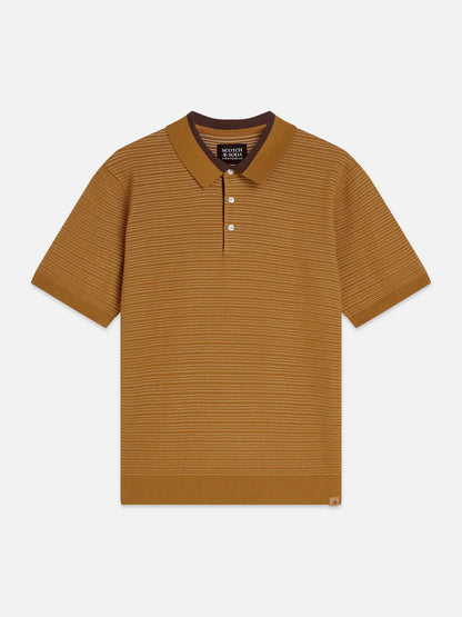 Structured Knitted Regular-Fit Polo