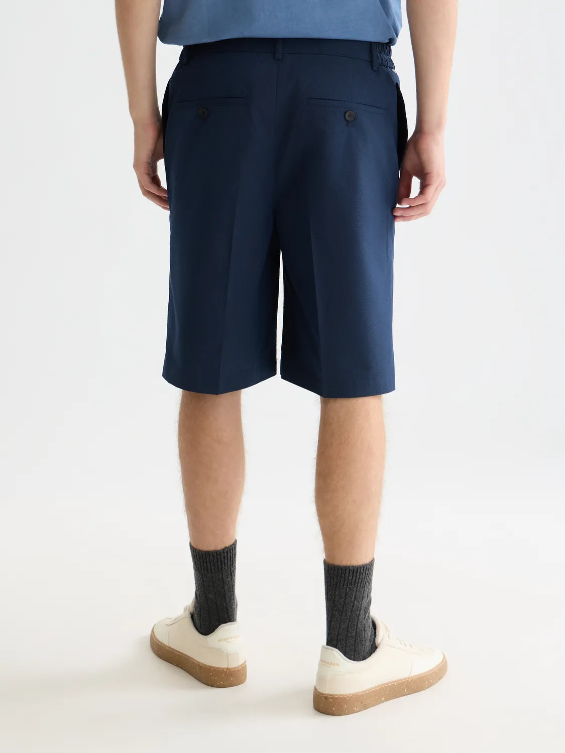 Seersucker Wide-Fit Bermuda Shorts