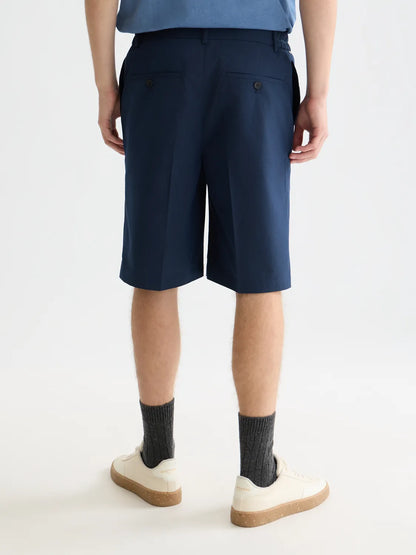 Seersucker Wide-Fit Bermuda Shorts