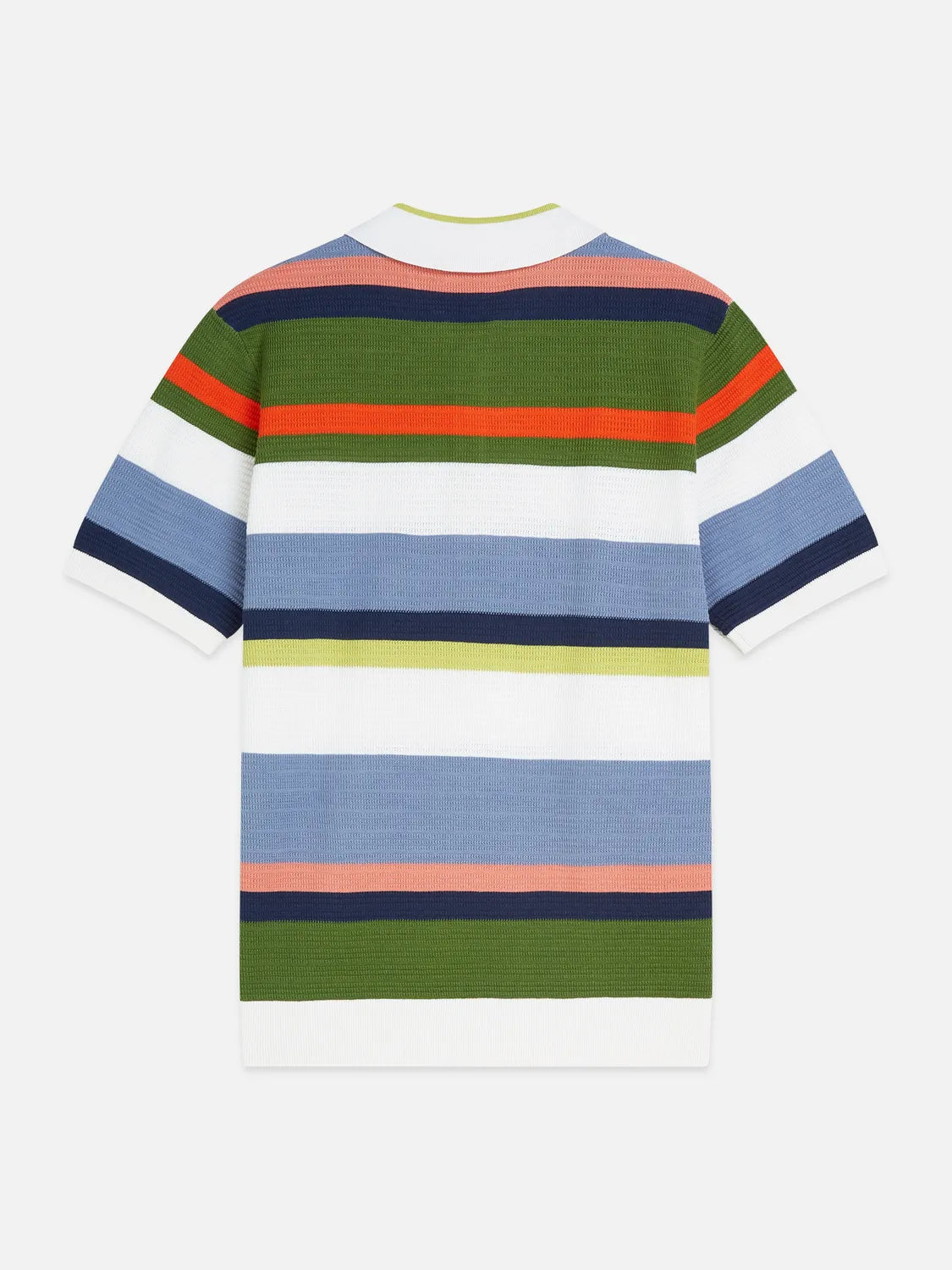 Structured Striped Knitted Polo