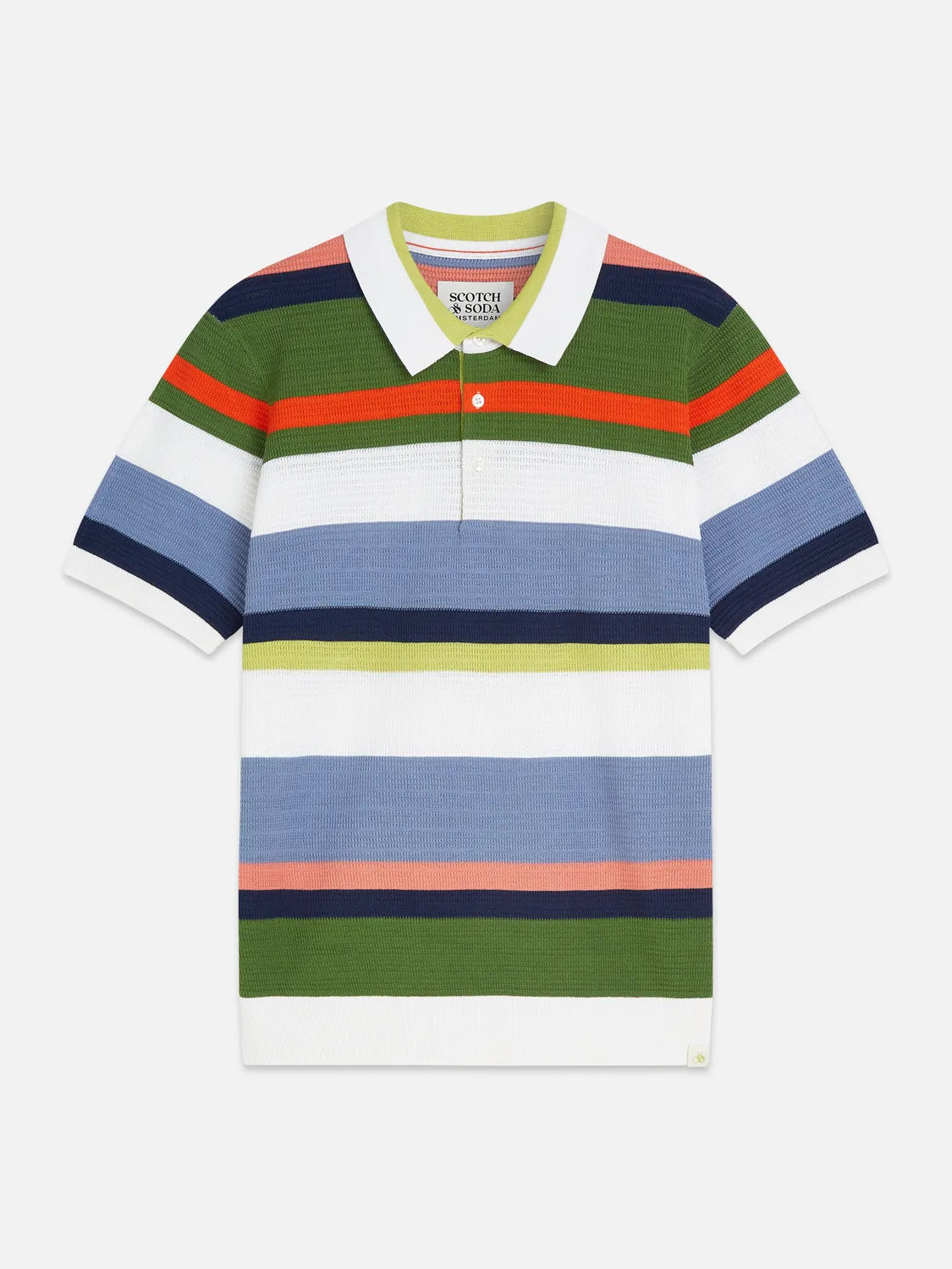 Structured Striped Knitted Polo