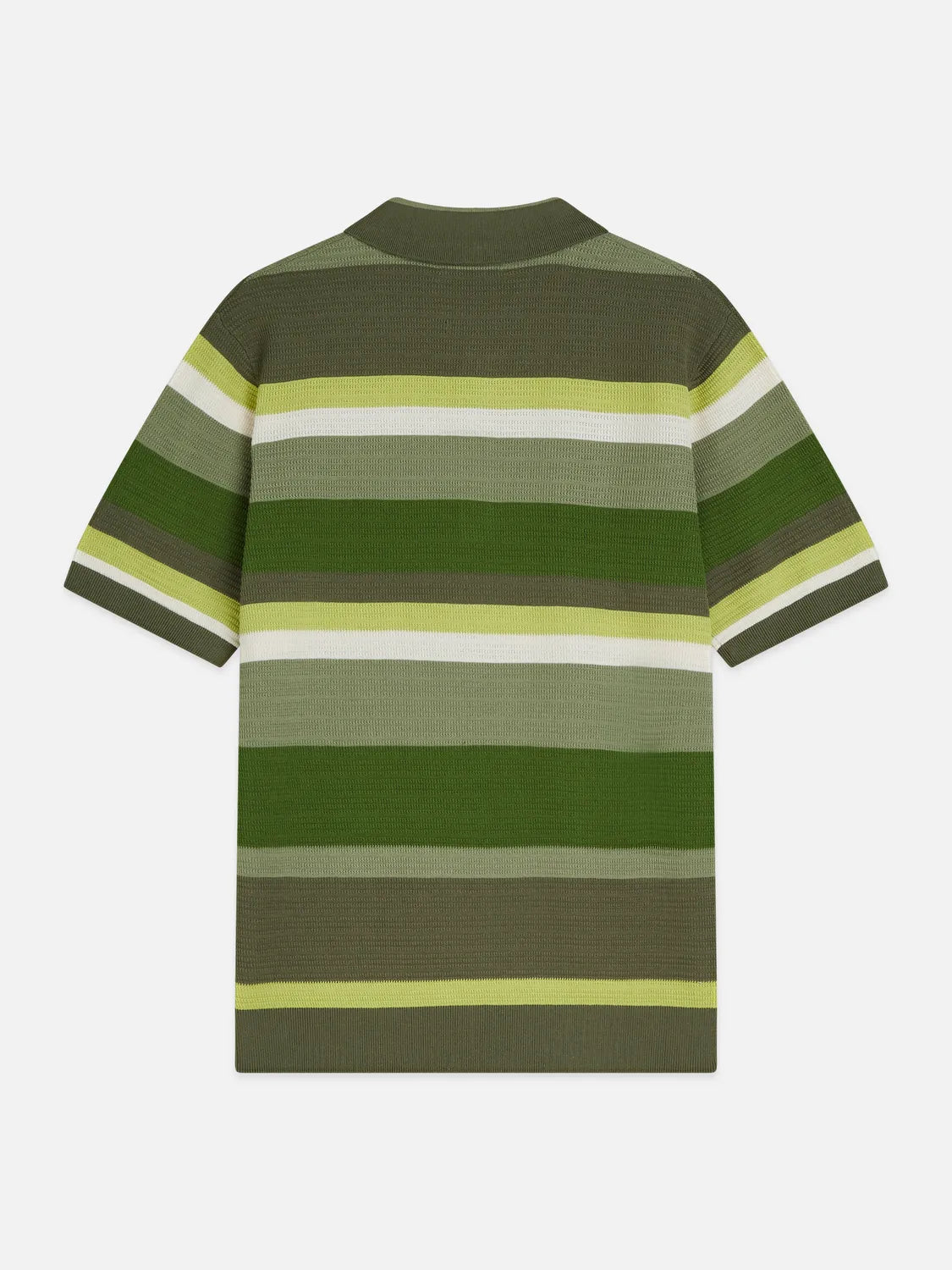 Structured Striped Knitted Polo