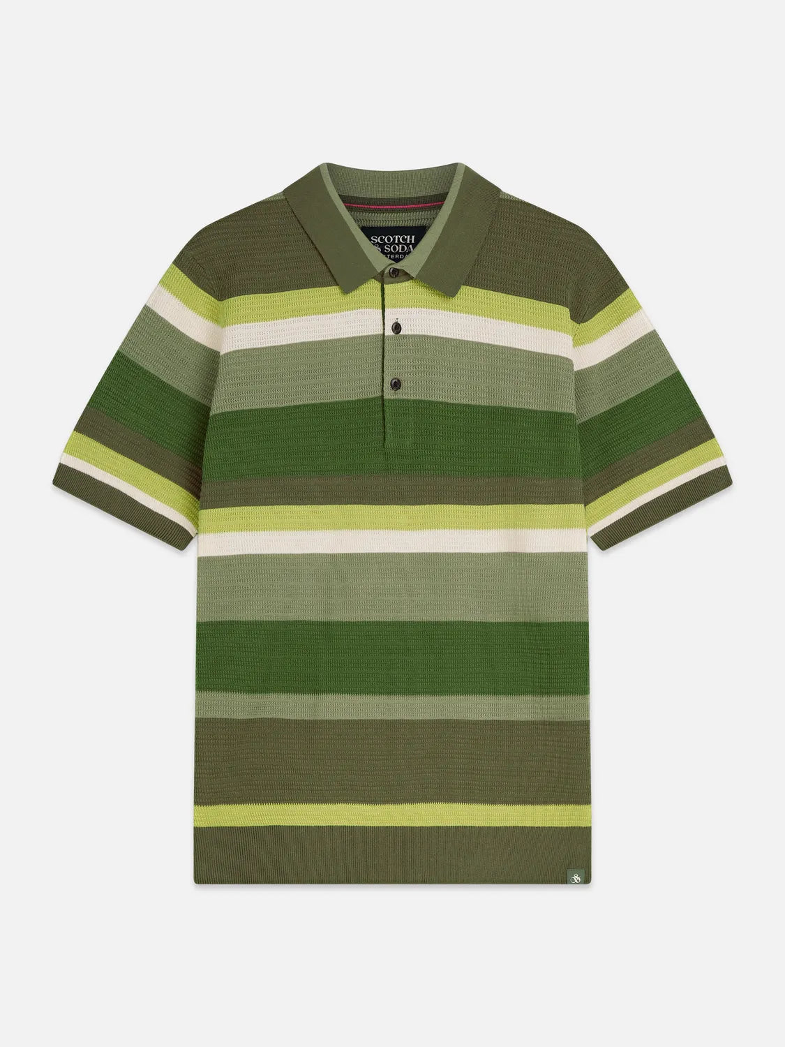 Structured Striped Knitted Polo