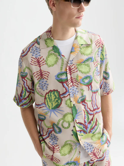 Printed Tencel Relaxed-Fit Shirt