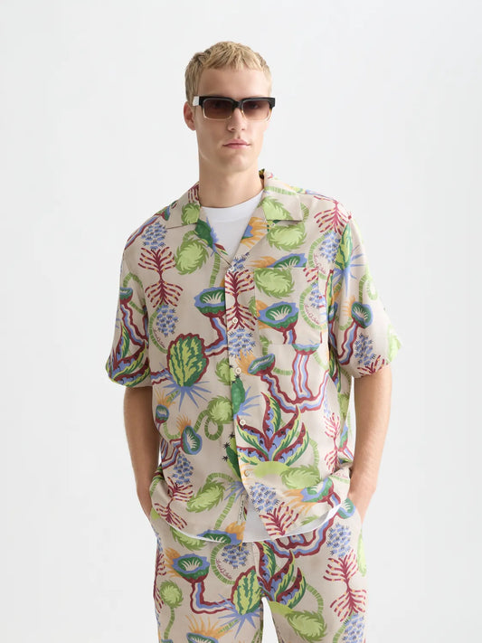 Printed Tencel Relaxed-Fit Shirt
