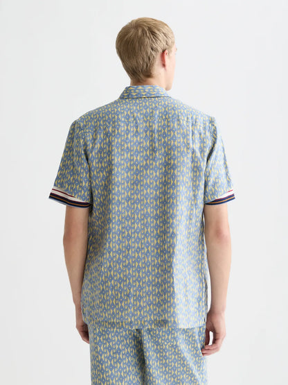 Printed Linen Regular-Fit Short-Sleeve Shirt