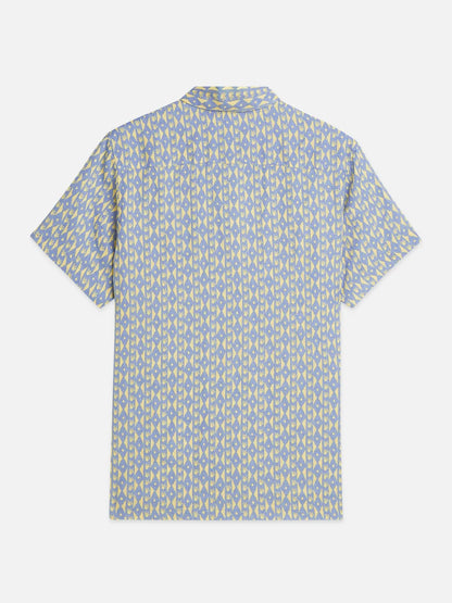 Printed Linen Regular-Fit Short-Sleeve Shirt