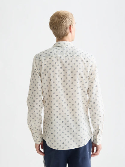 Microprint Poplin Slim-Fit Shirt