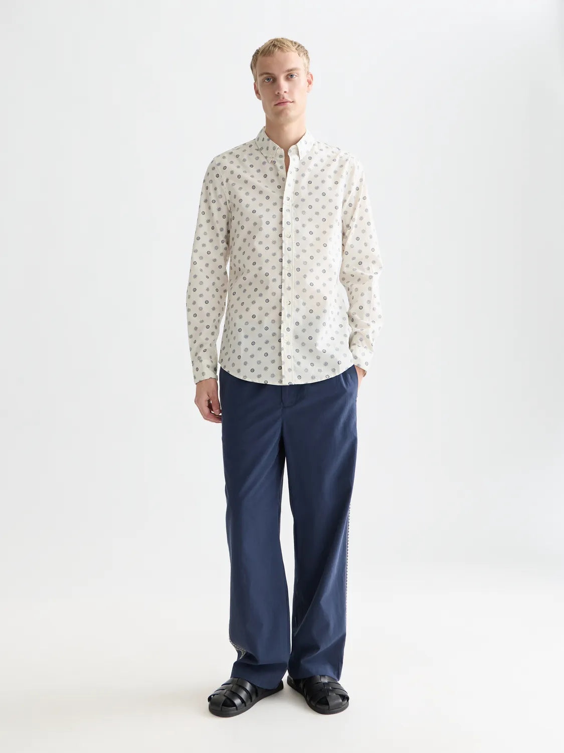 Microprint Poplin Slim-Fit Shirt