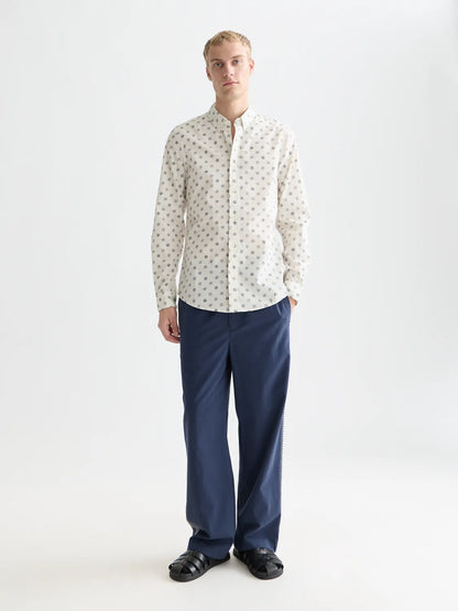 Microprint Poplin Slim-Fit Shirt
