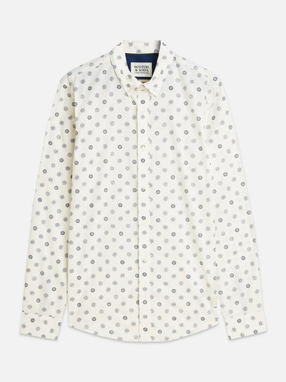 Microprint Poplin Slim-Fit Shirt