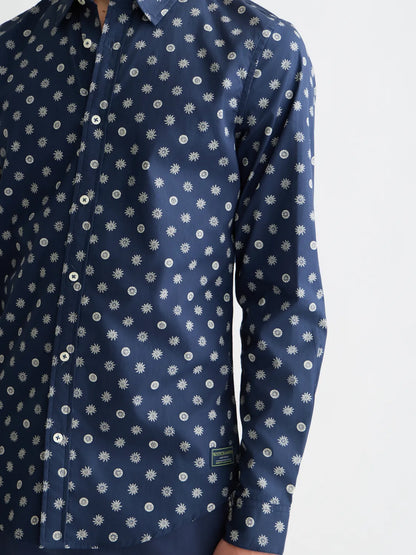 Microprint Poplin Slim-Fit Shirt