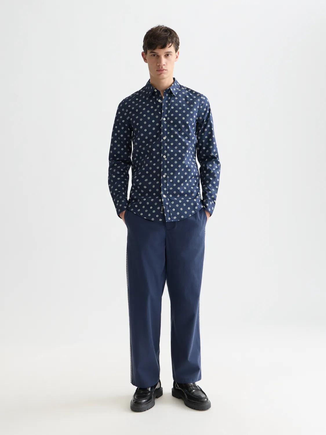 Microprint Poplin Slim-Fit Shirt