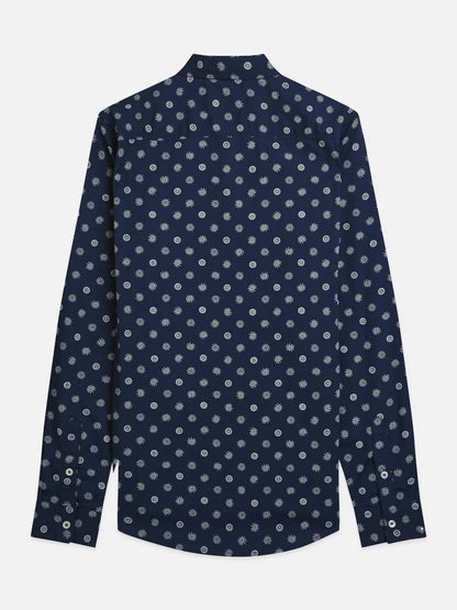 Microprint Poplin Slim-Fit Shirt