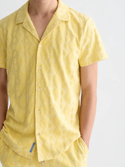 Terry Jacquard Regular-Fit Short-Sleeved Shirt