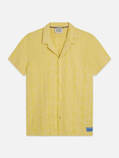 Terry Jacquard Regular-Fit Short-Sleeved Shirt