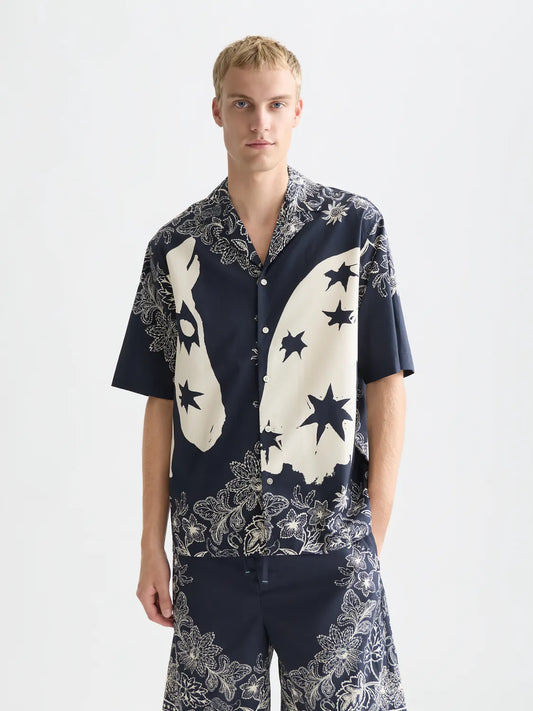 Printed Lyocell Short Sleeve Shirt