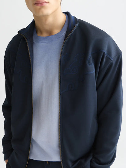 Interlock Embroidered Relaxed-Fit Zip-Through Track Jacket