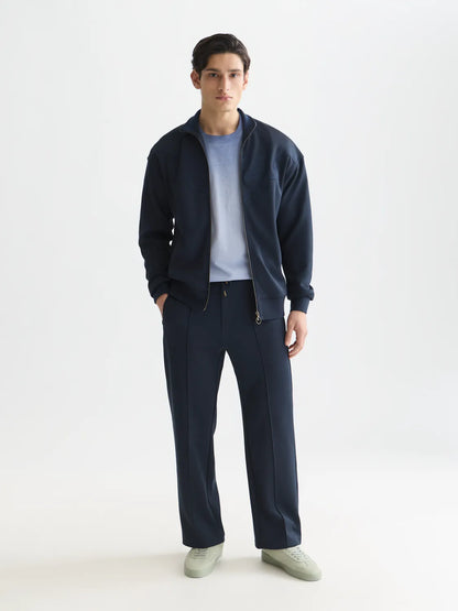 Interlock Embroidered Relaxed-Fit Zip-Through Track Jacket