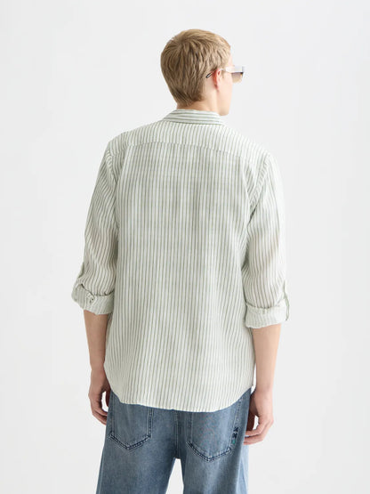 Linen Striped Regular-Fit Shirt