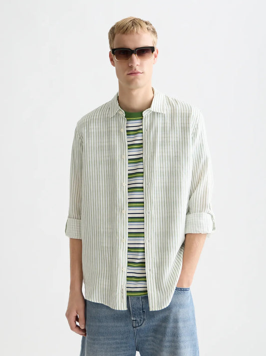 Linen Striped Regular-Fit Shirt