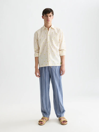 Oliver Pleated Linen-Blend Relaxed Straight-Fit Jogger