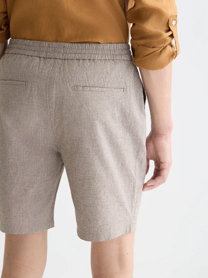 Essentials – Fave Cotton-Linen Yarn-Dyed Regular-Fit Bermuda Shorts