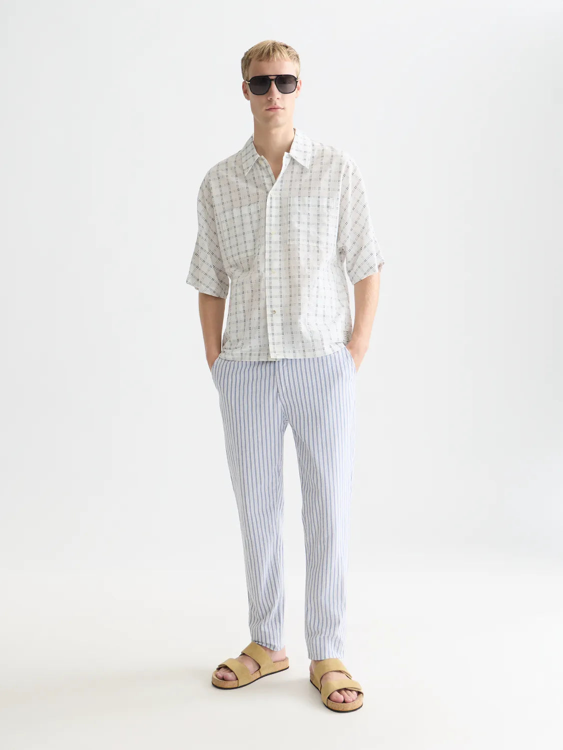 Warren Yarn-Dyed Cotton Linen Regular Straight-Fit Jogger