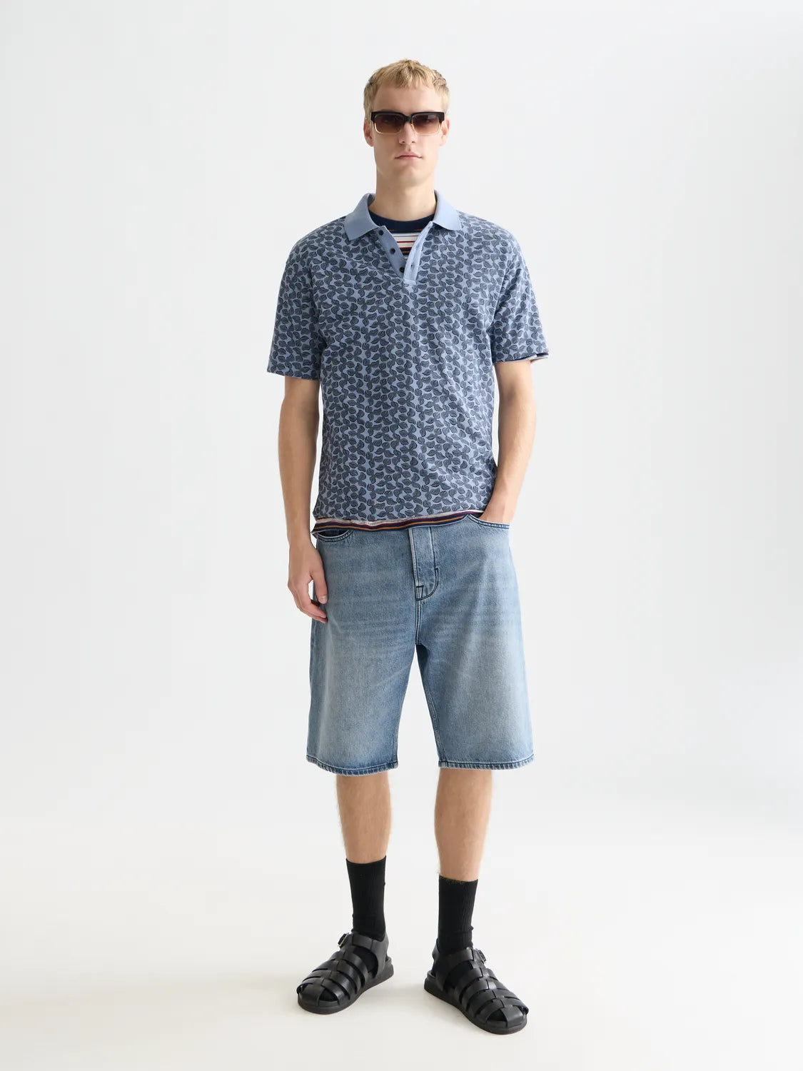 Printed Structured Relaxedfit Polo