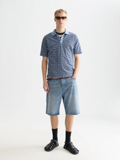 Printed Structured Relaxedfit Polo