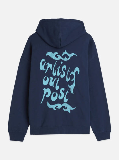 Front And Back Artwork Loose-Fit Hoodie