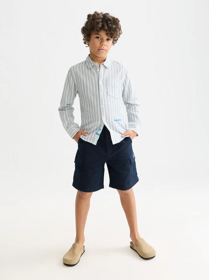 Boys' Cotton-Linen Cargo Shorts