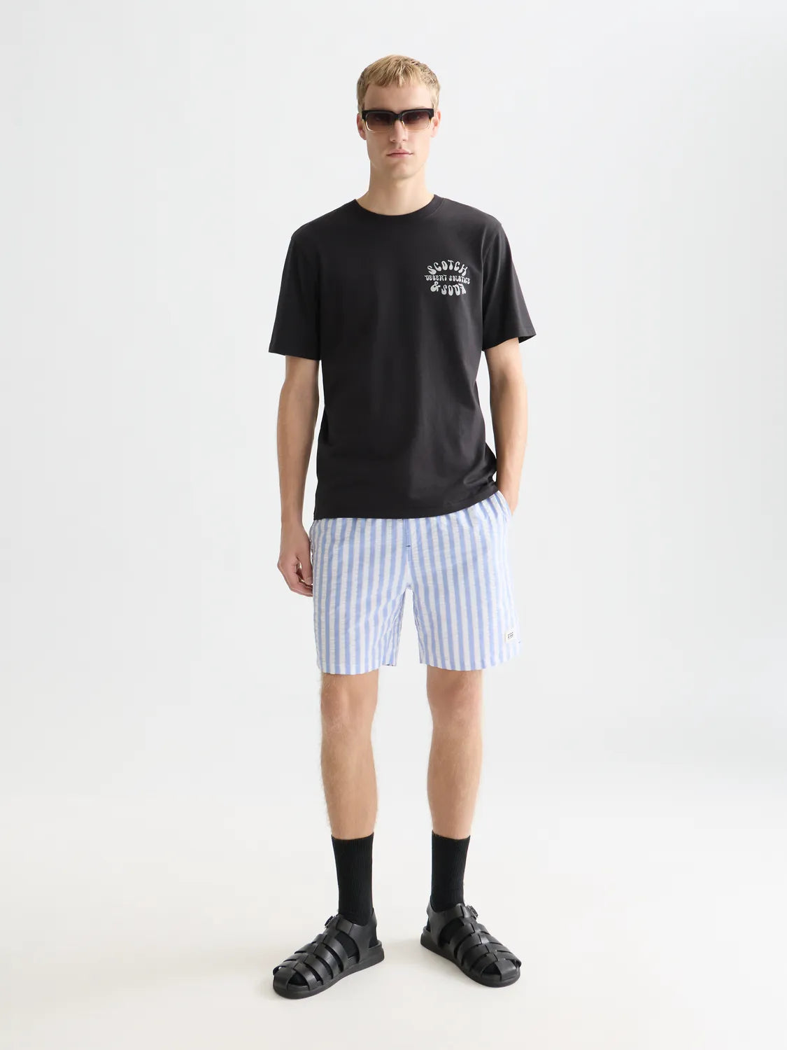 Striped Midlength Swim Shorts