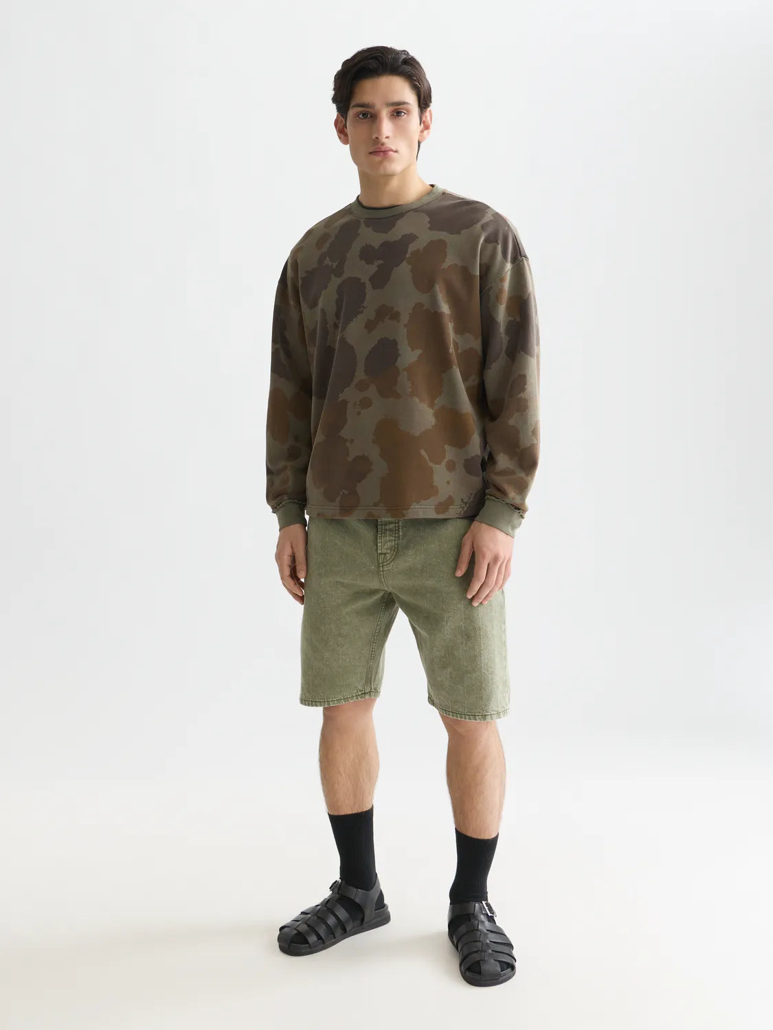 Printed Overdyed Loosefit Sweatshirt