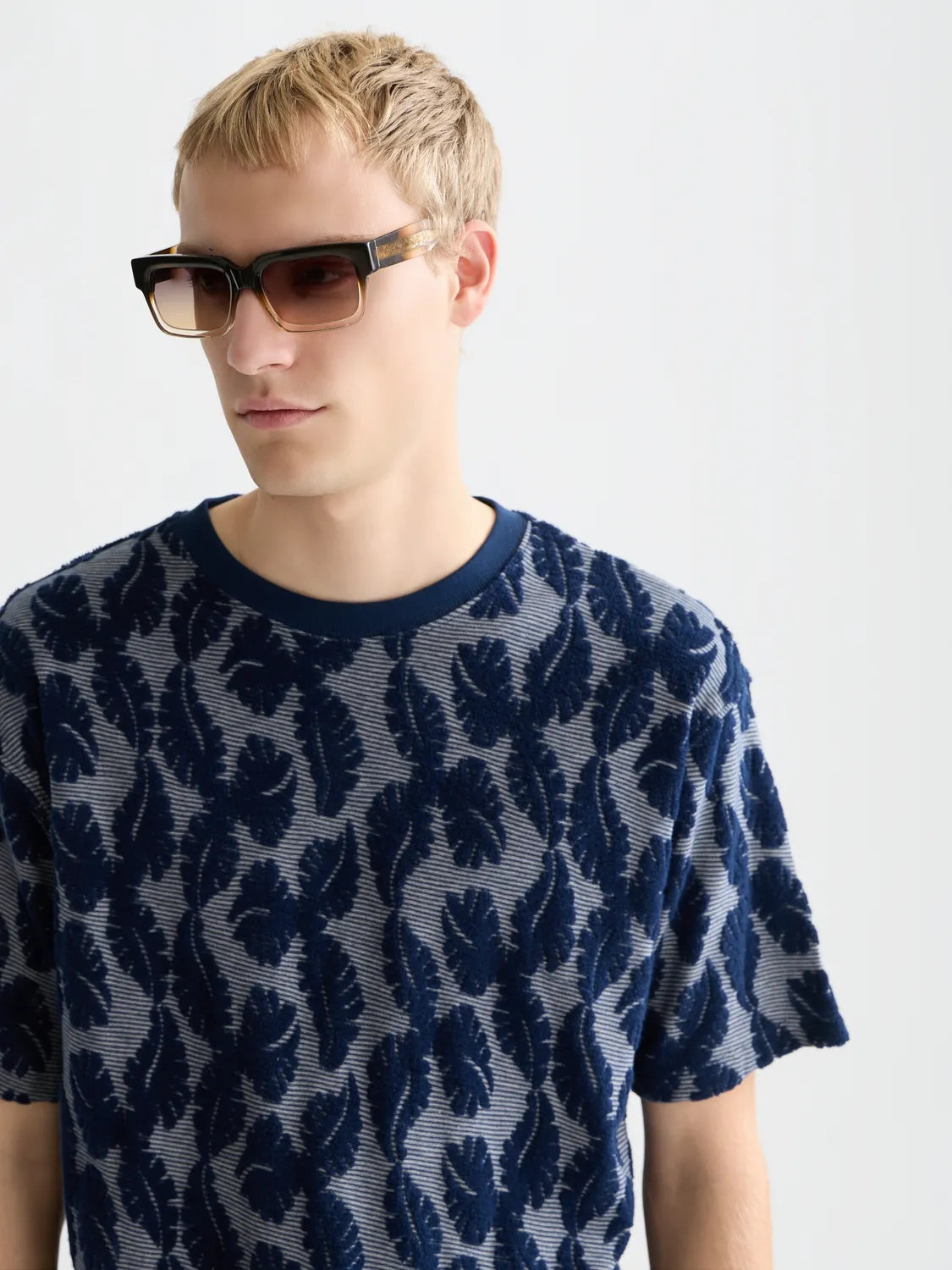 Jacquard Feeder Stripe Relaxed-Fit T-Shirt