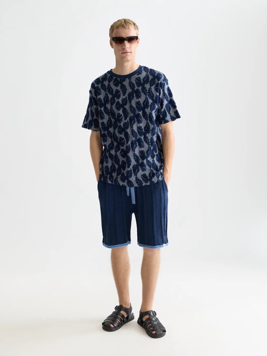 Jacquard Feeder Stripe Relaxed-Fit T-Shirt