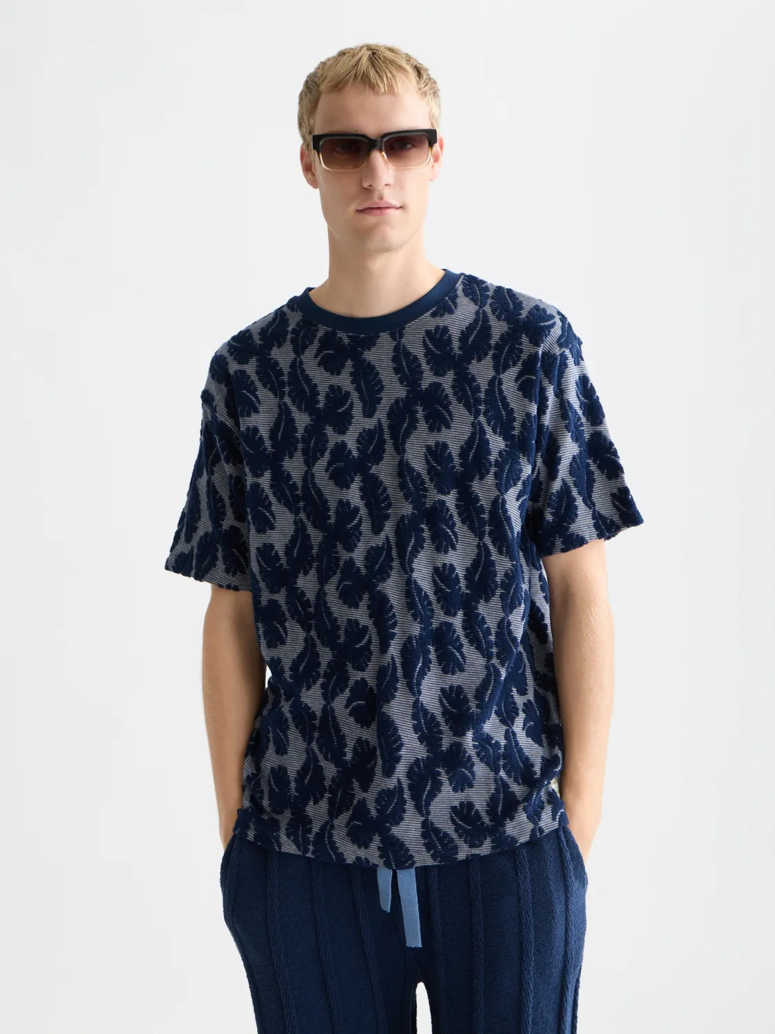 Jacquard Feeder Stripe Relaxed-Fit T-Shirt