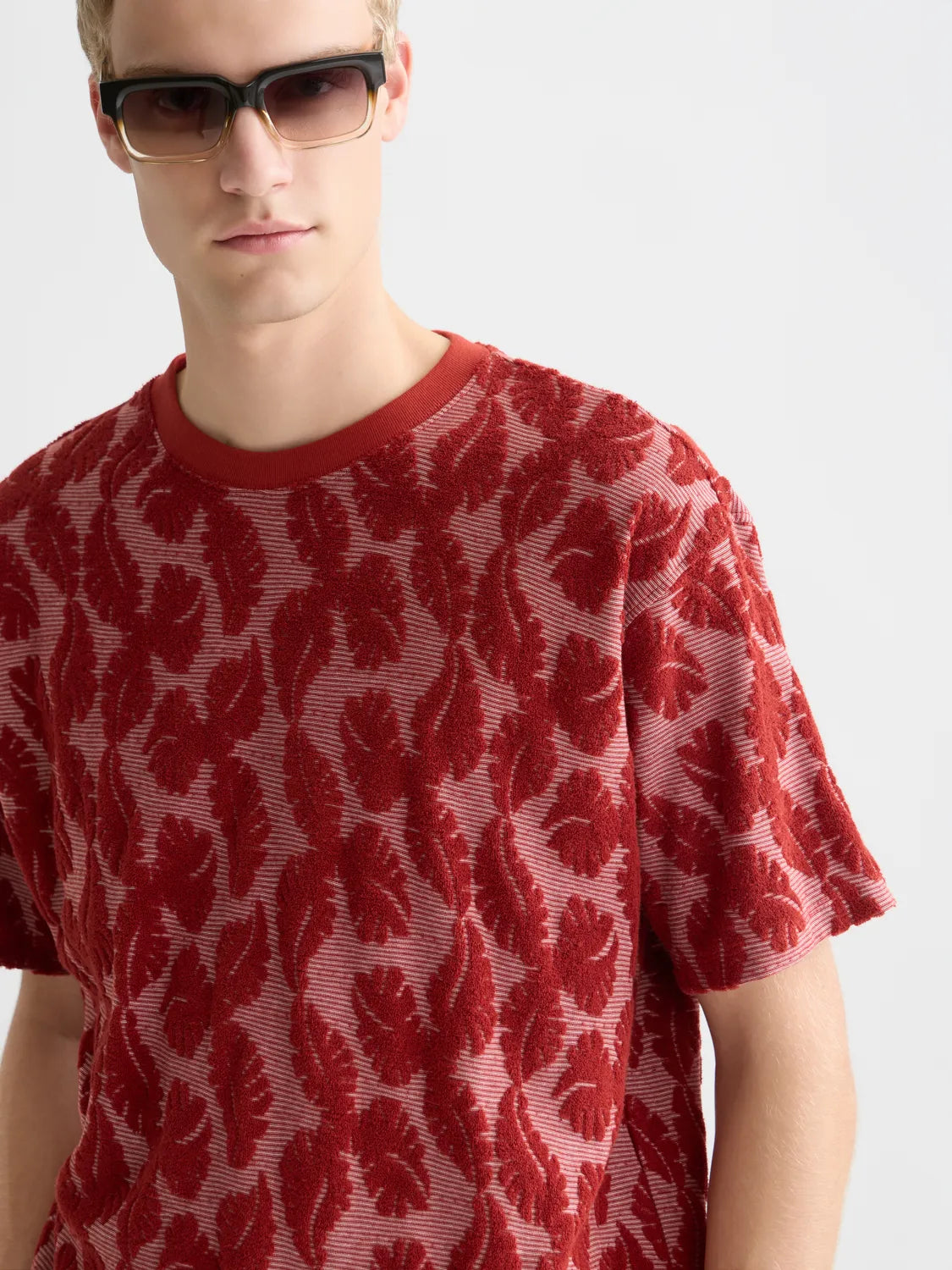 Jacquard Feeder Stripe Relaxed-Fit T-Shirt