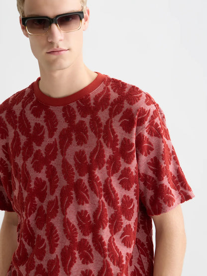 Jacquard Feeder Stripe Relaxed-Fit T-Shirt