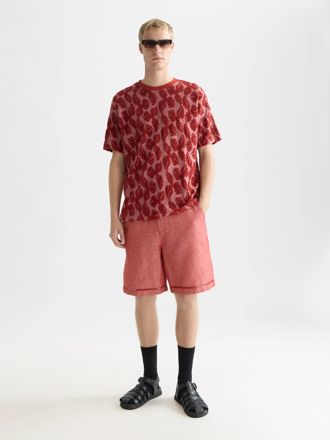 Jacquard Feeder Stripe Relaxed-Fit T-Shirt