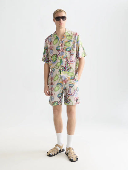 Printed Mid-Length Swim Shorts