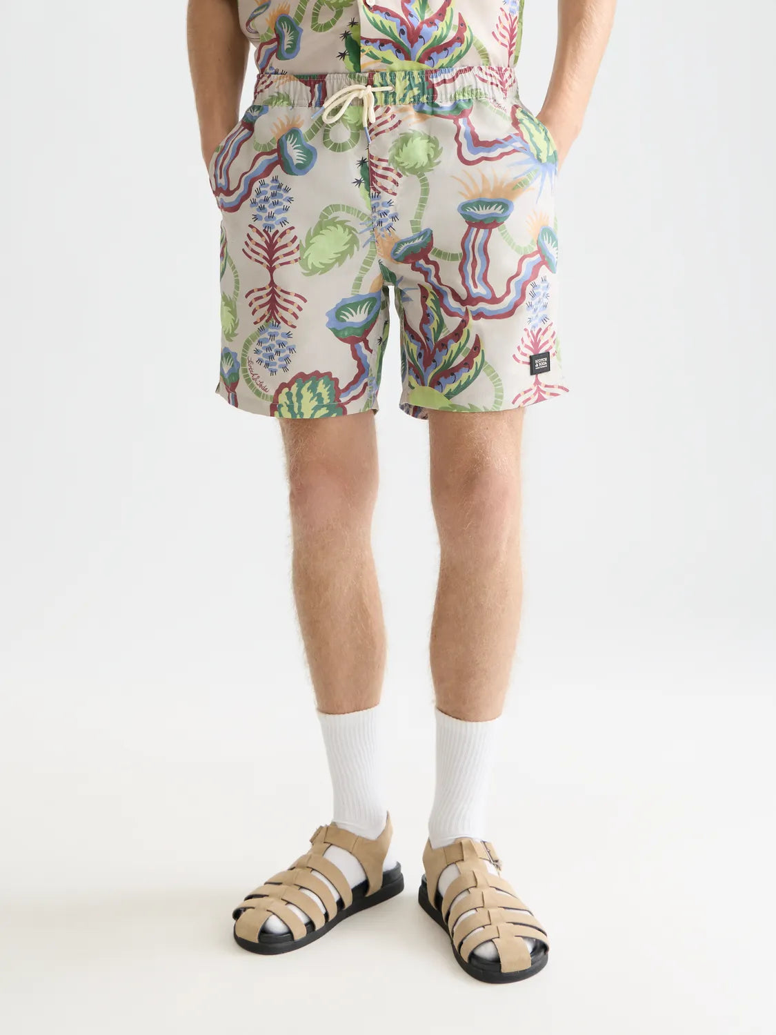 Printed Mid-Length Swim Shorts