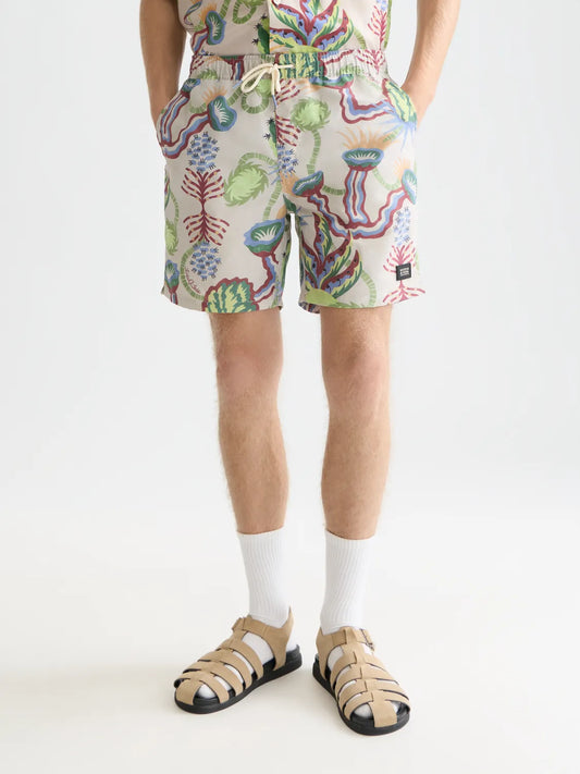 Printed Mid-Length Swim Shorts