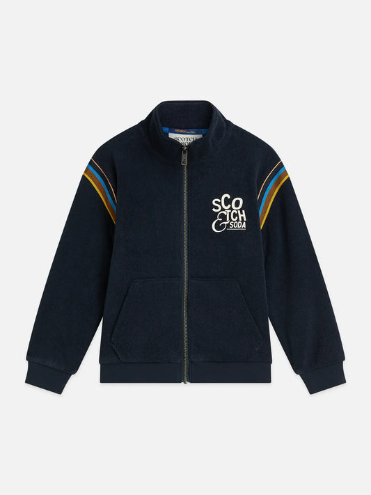 Boys' Toweling Relaxed-Fit Zip-Through Track Sweatshirt