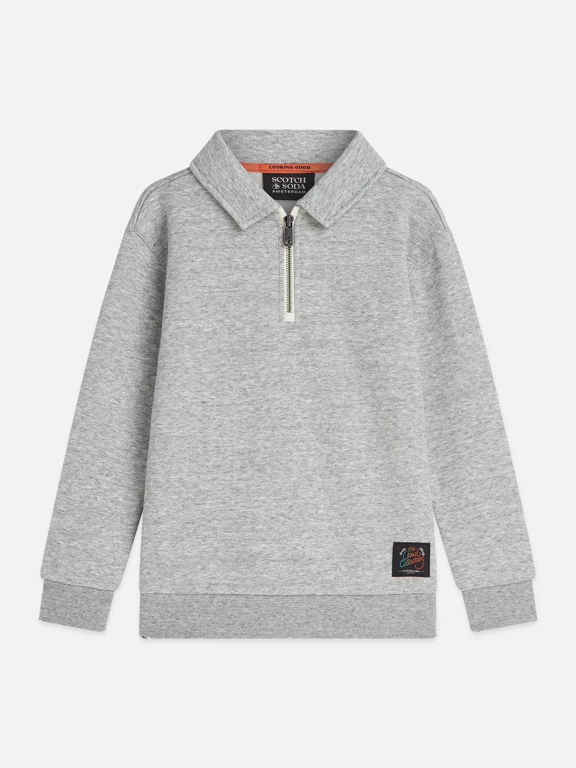 Boys' Mélange Relaxed-Fit Half Zip Sweatshirt
